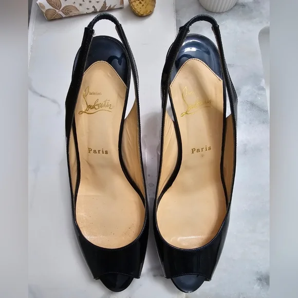 Christian Louboutin Black Slingback Heels - Picture 2 of 15